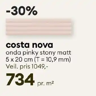 Modena Fliser Costa nova onda pinky stony matt tilbud