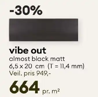 Modena Fliser vibe out almost black matt tilbud
