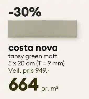 Modena Fliser costa nova tansy green matt tilbud
