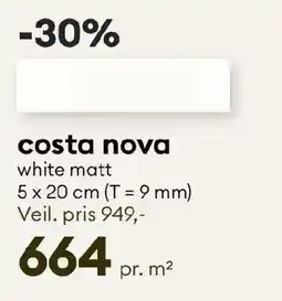 Modena Fliser costa nova white matt tilbud