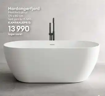 Modena Fliser Hardangerfjord Matt hvit akryl tilbud