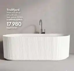 Modena Fliser Trollfjord Matt hvit akryl tilbud