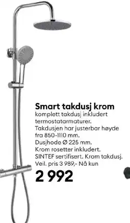 Modena Fliser SAMRT takdusj krom tilbud