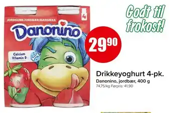 Spar DANONINO Drikkeyoghurt 4-pk. tilbud