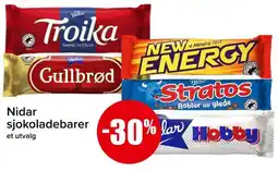 Spar NIDAR sjokoladebarer tilbud