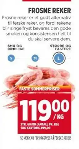 Meny Frosne reker tilbud