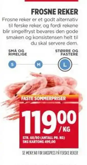 Meny Frosne reker tilbud