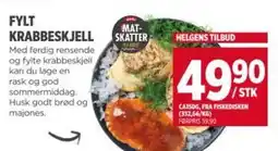 Meny Fylt krabbeskjell tilbud