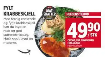 Meny Fylt krabbeskjell tilbud