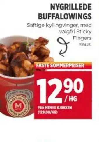 Meny Nygrillede buffalowings tilbud