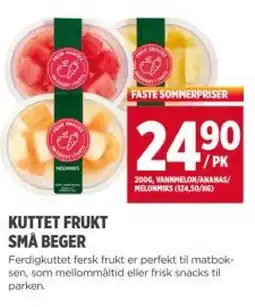 Meny Kuttet frukt små beger tilbud