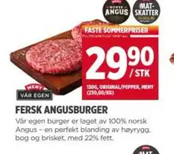 Meny Fersk angusburger tilbud