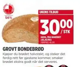Meny Grovt bondebrød tilbud