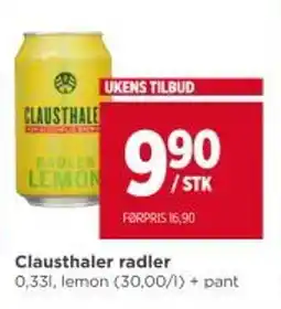 Meny CLAUSTHALER radler tilbud