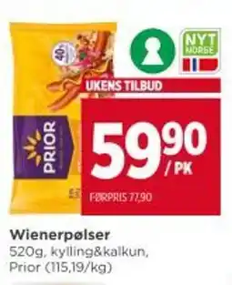 Meny PRIOR Wienerpølser tilbud
