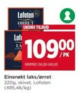 Meny LOFOTEN Einerøkt laks/ørret tilbud