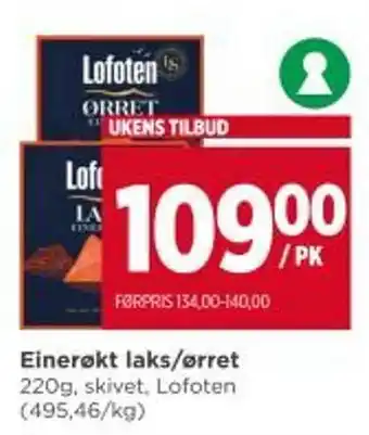 Meny LOFOTEN Einerøkt laks/ørret tilbud