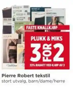 Meny Pierre Robert tekstil tilbud