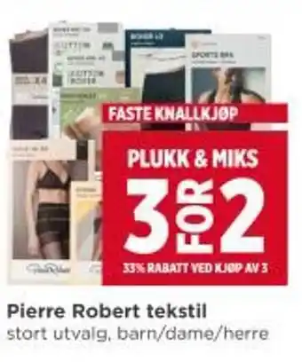 Meny Pierre Robert tekstil tilbud