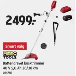 Jula MEEC TOOLS Batteridrevet busktrimmer 40 v 5,0 ah 26/38 cm tilbud