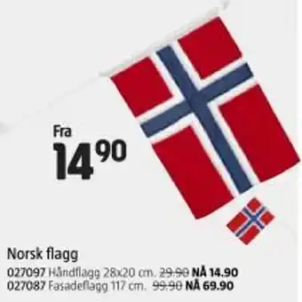 Jula Norsk flagg tilbud
