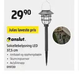 Jula ANSLUT Solcellebelysning led 37,5 cm tilbud