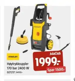 Jula Høytrykksspyler 170 bar 2400 w tilbud