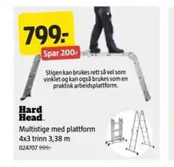 Jula HARD HEAD Multistige med plattform 4x3 trinn 3,38 m tilbud