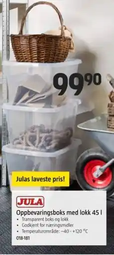 Jula JULA Oppbevaringsboks med lokk tilbud