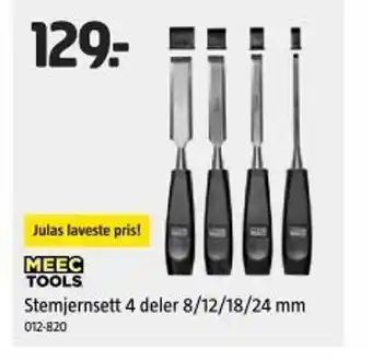 Jula MEEC TOOLS Stemjernsett 4 deler 8/12/18/24 mm tilbud