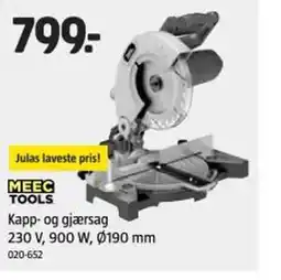 Jula MEEC TOOLS Kapp- og gjærsag 230 v, 900 w, 190 mm tilbud