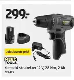Jula MEEC TOOLS Kompakt skrutrekker 12 v, 28 nm, 2 ah tilbud