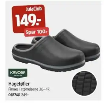 Jula KAYOBA Hagetøfler tilbud