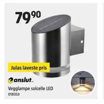 Jula ANSLUT Vegglampe solcelle led tilbud