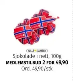 Nille Sjokolade i nett tilbud