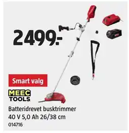 Jula Batteridrevet busktrimmer 40 V 5,0 Ah 26/38 cm tilbud