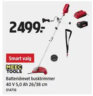 Jula Batteridrevet busktrimmer 40 V 5,0 Ah 26/38 cm tilbud
