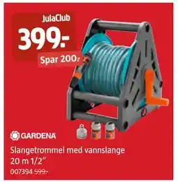 Jula Slangetrommel med vannslange 20 m 1/2” tilbud
