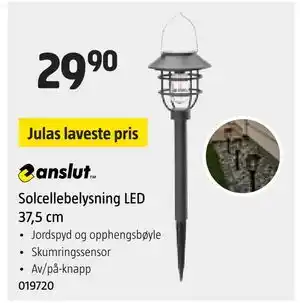 Jula Solcellebelysning LED 37,5 cm tilbud