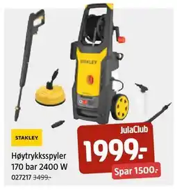 Jula Høytrykksspyler 170 bar 2400 W tilbud