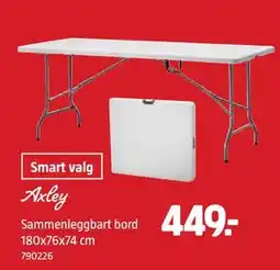 Jula Sammenleggbart bord 180x76x74 cm tilbud