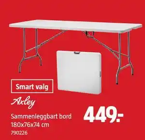 Jula Sammenleggbart bord 180x76x74 cm tilbud