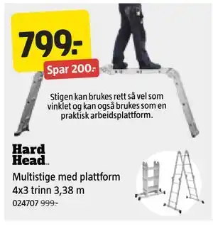 Jula Multistige med plattform 4x3 trinn 3,38 m tilbud