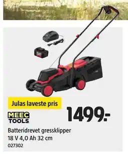 Jula Batteridrevet gressklipper 18 V 4,0 Ah 32 cm tilbud