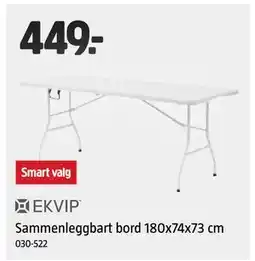 Jula Sammenleggbart bord 180x74x73 cm tilbud