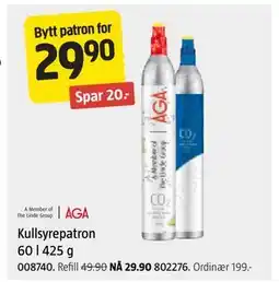 Jula Kullsyrepatron 60 l 425 g tilbud