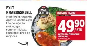 Meny FYLT KRABBESKJELL. HELGENS TILBUD tilbud