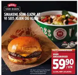 Meny VARM ANGUSBURGER tilbud