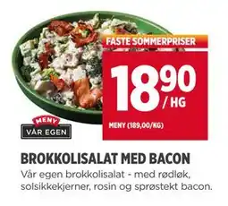Meny BROKKOLISALAT MED BACON tilbud
