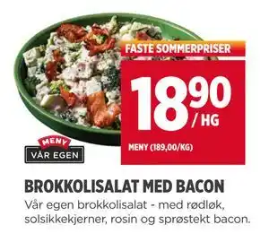 Meny BROKKOLISALAT MED BACON tilbud